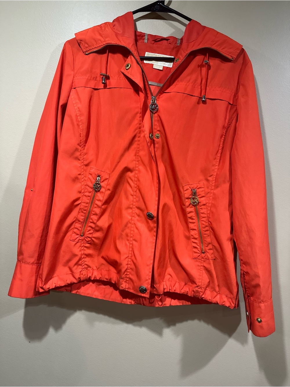 Women's Michael Kors Orange Hooded Lightweight Jacket